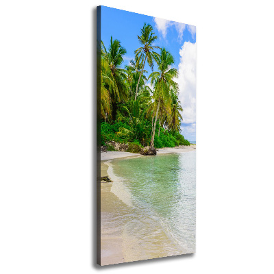 Cuadro canvas decorativo para salón vertical Playa tropical