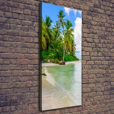 Cuadro canvas decorativo para salón vertical Playa tropical