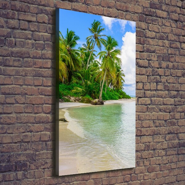 Cuadro canvas decorativo para salón vertical Playa tropical
