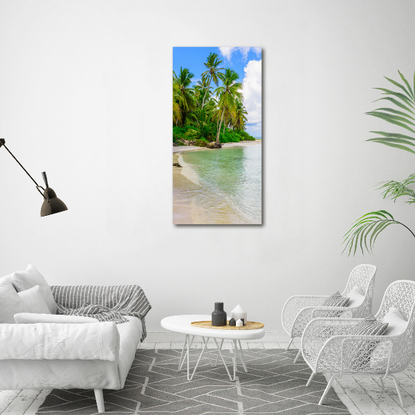 Cuadro canvas decorativo para salón vertical Playa tropical