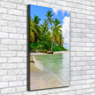 Cuadro canvas decorativo para salón vertical Playa tropical