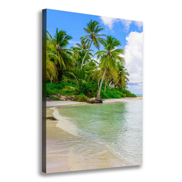 Cuadro canvas decorativo para salón vertical Playa tropical