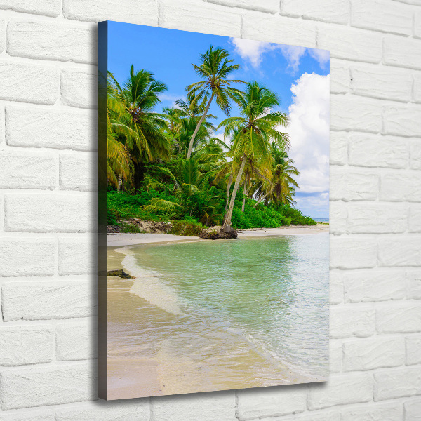 Cuadro canvas decorativo para salón vertical Playa tropical