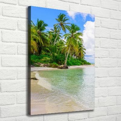 Cuadro canvas decorativo para salón vertical Playa tropical