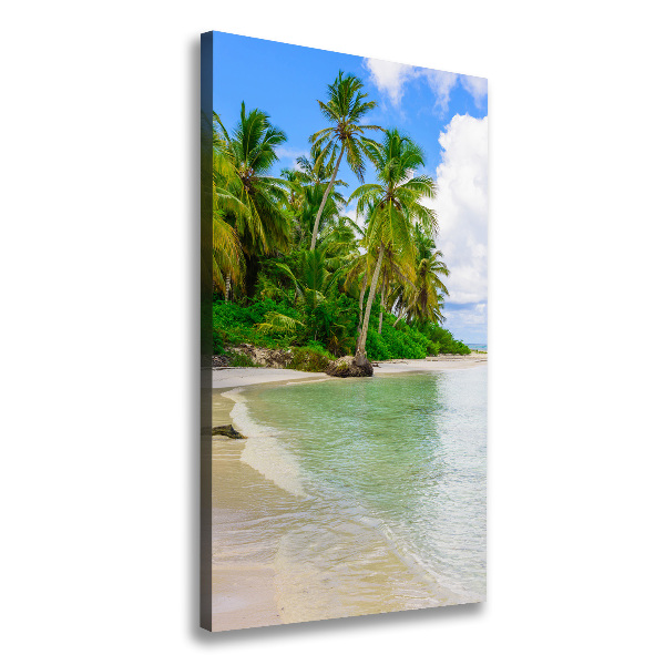 Cuadro canvas decorativo para salón vertical Playa tropical