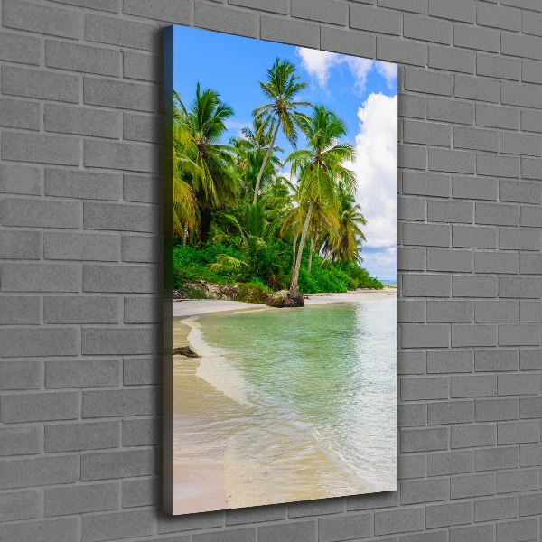 Cuadro canvas decorativo para salón vertical Playa tropical