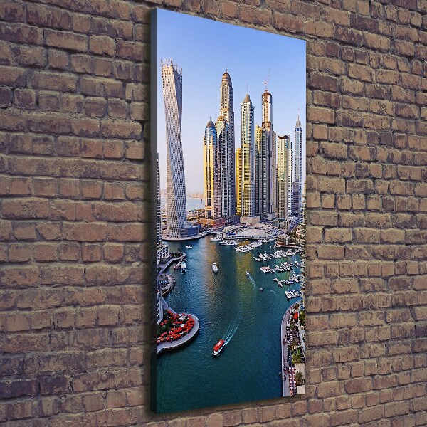 Cuadro moderno en lienzo resistente uv vertical Dubai Creek