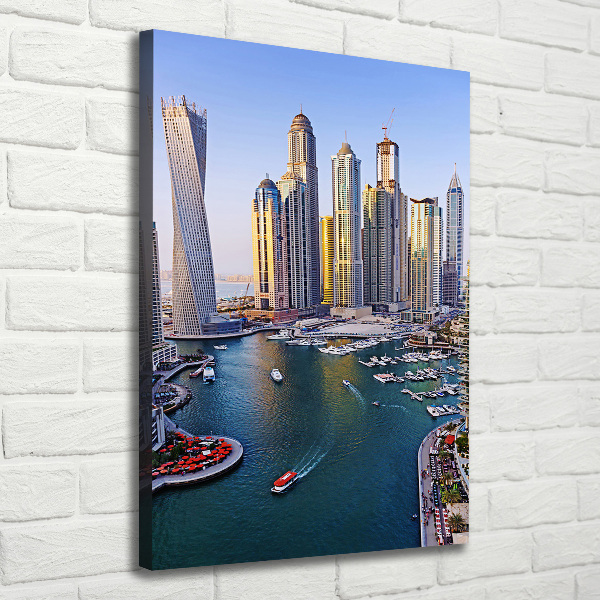 Cuadro moderno en lienzo resistente uv vertical Dubai Creek