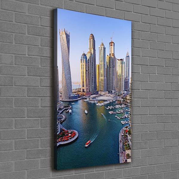 Cuadro moderno en lienzo resistente uv vertical Dubai Creek