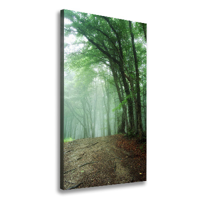 Cuadro canvas decorativo para salón vertical Niebla en el bosque