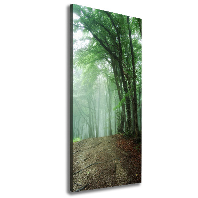 Cuadro canvas decorativo para salón vertical Niebla en el bosque