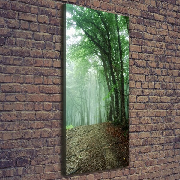 Cuadro canvas decorativo para salón vertical Niebla en el bosque