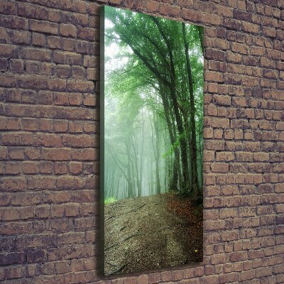 Cuadro canvas decorativo para salón vertical Niebla en el bosque