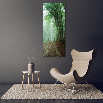 Cuadro canvas decorativo para salón vertical Niebla en el bosque