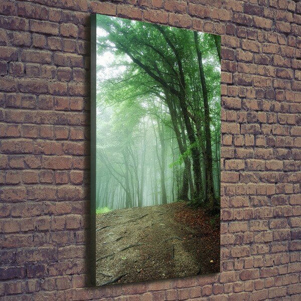 Cuadro canvas decorativo para salón vertical Niebla en el bosque