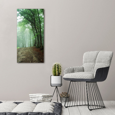 Cuadro canvas decorativo para salón vertical Niebla en el bosque