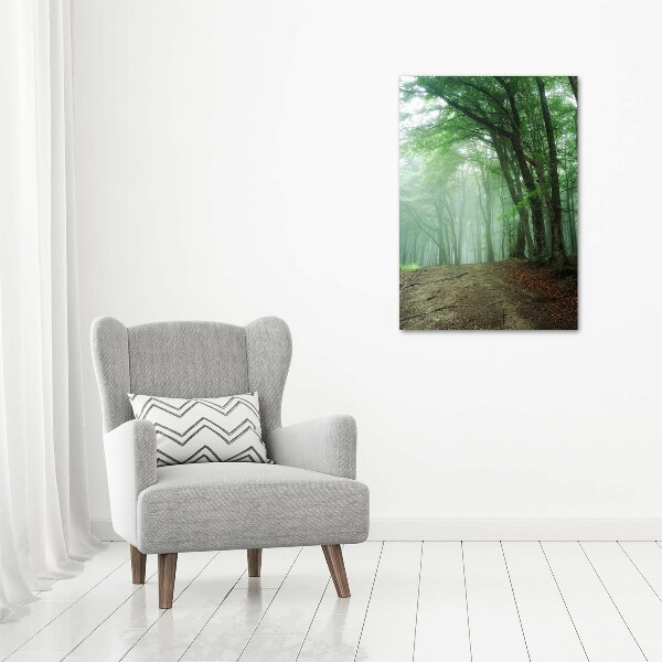 Cuadro canvas decorativo para salón vertical Niebla en el bosque