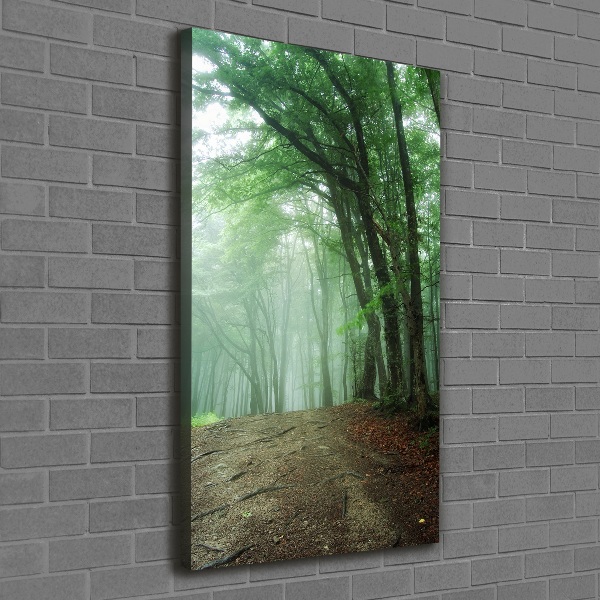 Cuadro canvas decorativo para salón vertical Niebla en el bosque