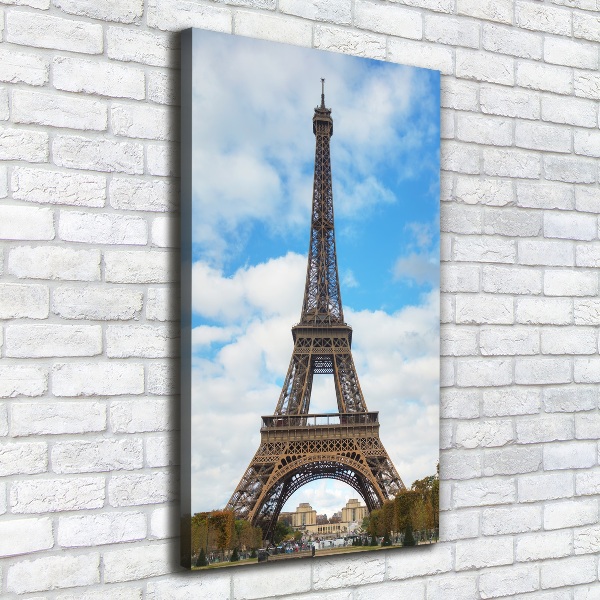 Cuadro canvas decorativo para salón vertical Torre Eiffel de París