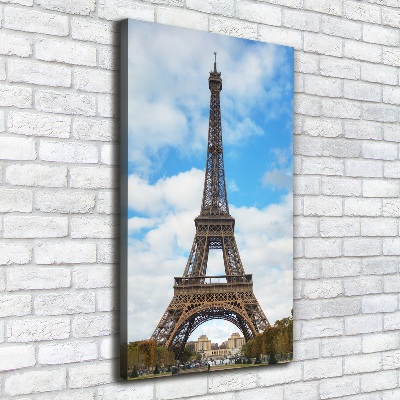 Cuadro canvas decorativo para salón vertical Torre Eiffel de París