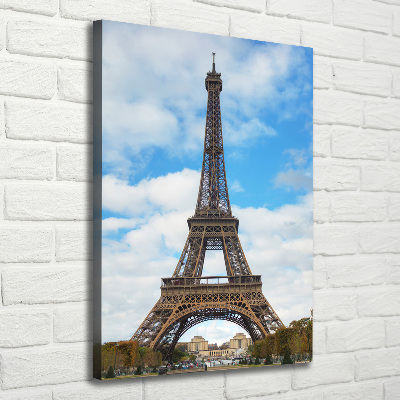 Cuadro canvas decorativo para salón vertical Torre Eiffel de París