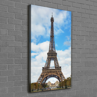 Cuadro canvas decorativo para salón vertical Torre Eiffel de París