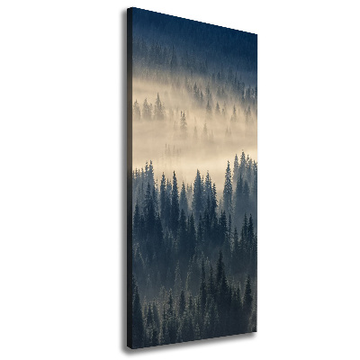 Cuadro moderno en lienzo resistente uv vertical Niebla sobre el bosque