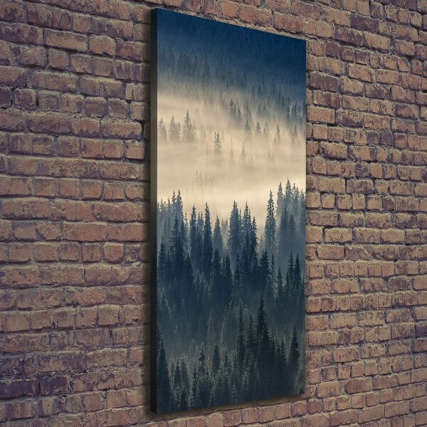 Cuadro moderno en lienzo resistente uv vertical Niebla sobre el bosque