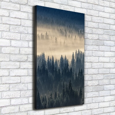 Cuadro moderno en lienzo resistente uv vertical Niebla sobre el bosque