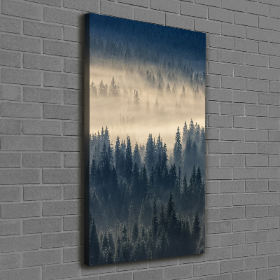 Cuadro moderno en lienzo resistente uv vertical Niebla sobre el bosque