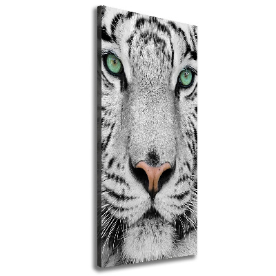 Cuadro moderno en lienzo resistente uv vertical Tigre blanco