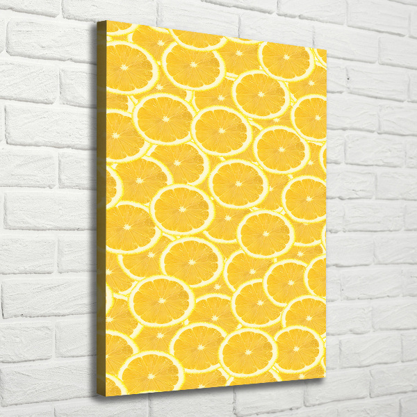 Cuadro canvas decorativo para salón vertical Limones