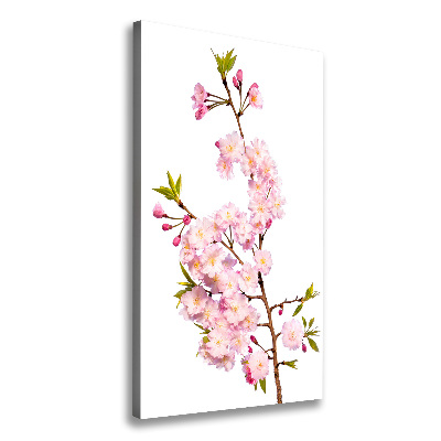 Fotografía en lienzo vertical flores de cerezo