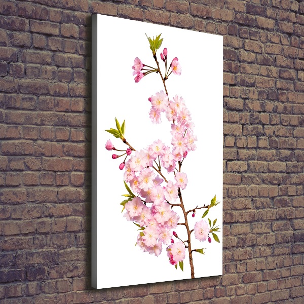 Fotografía en lienzo vertical flores de cerezo
