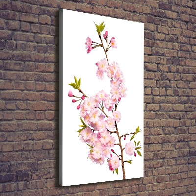 Fotografía en lienzo vertical flores de cerezo