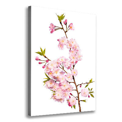 Fotografía en lienzo vertical flores de cerezo