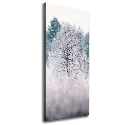 Cuadro moderno en lienzo resistente uv vertical Bosque en invierno