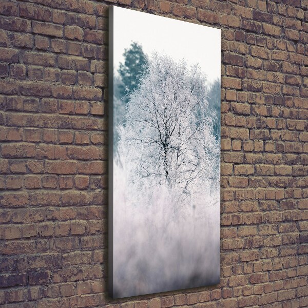 Cuadro moderno en lienzo resistente uv vertical Bosque en invierno