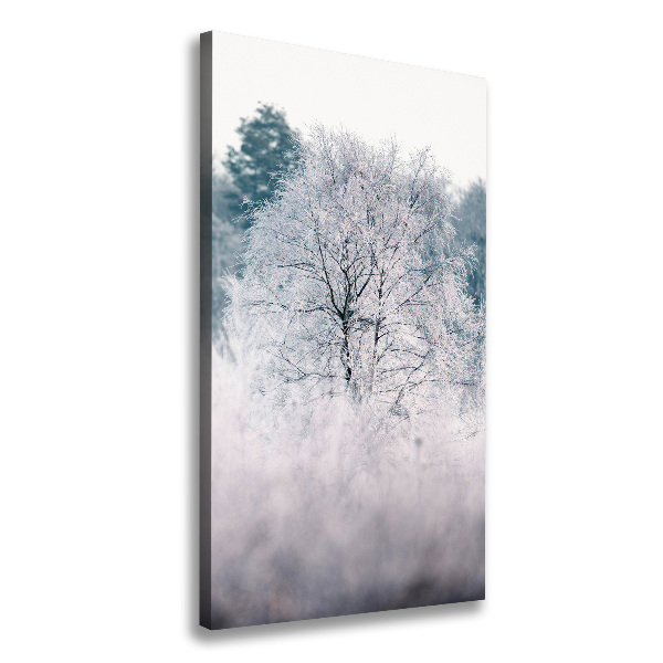 Cuadro moderno en lienzo resistente uv vertical Bosque en invierno