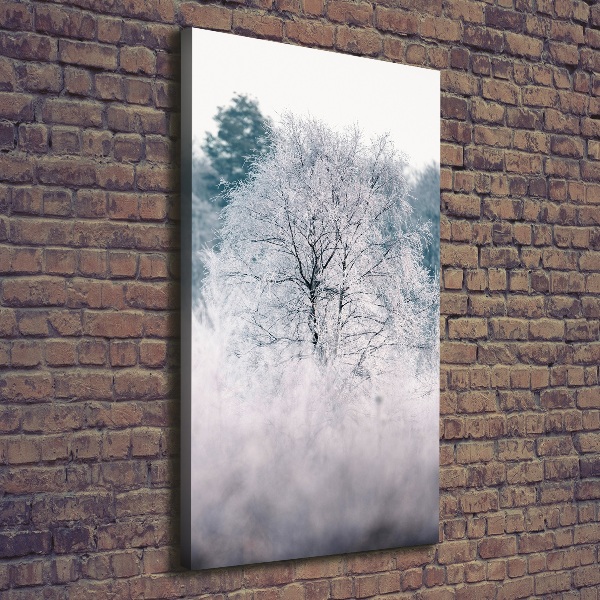 Cuadro moderno en lienzo resistente uv vertical Bosque en invierno