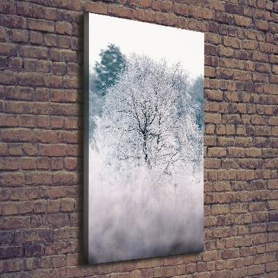Cuadro moderno en lienzo resistente uv vertical Bosque en invierno
