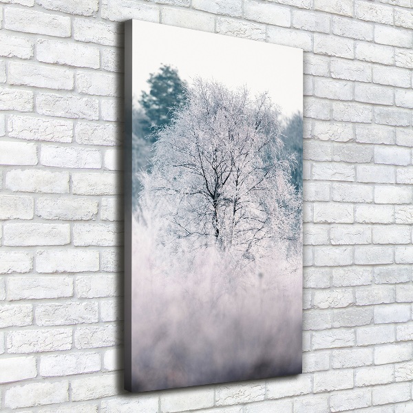 Cuadro moderno en lienzo resistente uv vertical Bosque en invierno