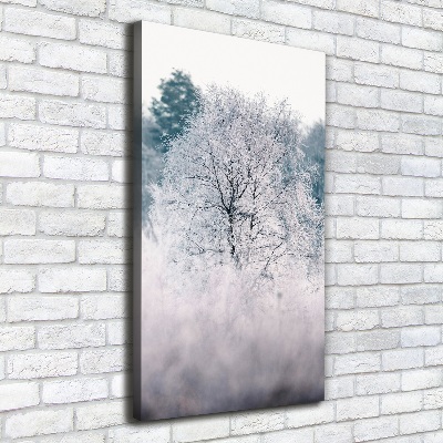 Cuadro moderno en lienzo resistente uv vertical Bosque en invierno