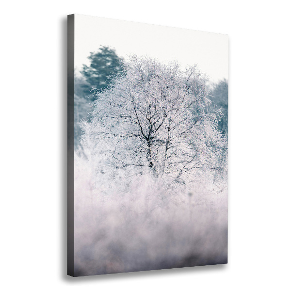 Cuadro moderno en lienzo resistente uv vertical Bosque en invierno