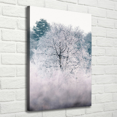 Cuadro moderno en lienzo resistente uv vertical Bosque en invierno