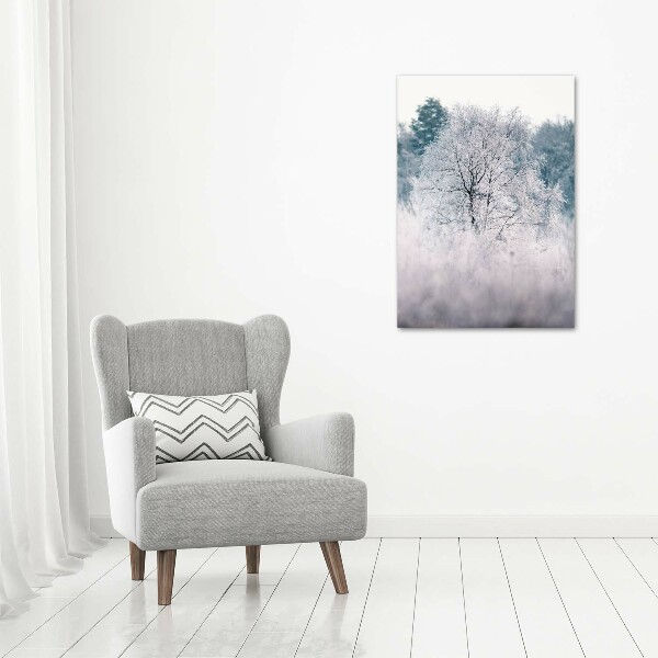 Cuadro moderno en lienzo resistente uv vertical Bosque en invierno