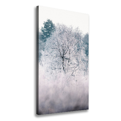 Cuadro moderno en lienzo resistente uv vertical Bosque en invierno