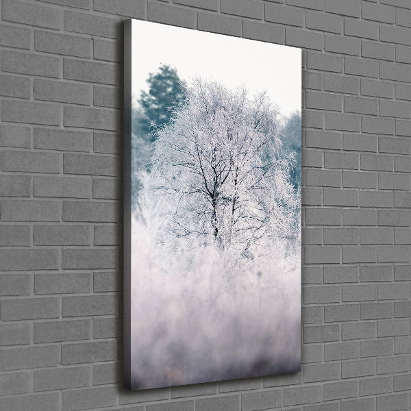 Cuadro moderno en lienzo resistente uv vertical Bosque en invierno