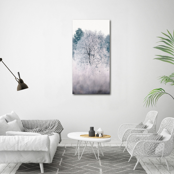 Cuadro moderno en lienzo resistente uv vertical Bosque en invierno