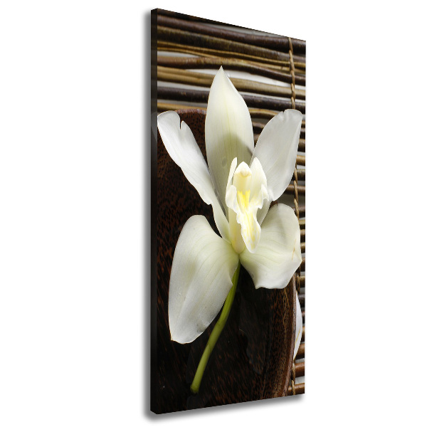 Cuadro canvas decorativo para salón vertical Orquídea